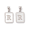304 Stainless Steel Pave Shell Pendants STAS-G327-01P-R-1