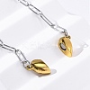 304 Stainless Steel Double-Sided Magnetic Heart Pendant Paperclip Chain Necklaces LS-NJEW-U028-02G-2