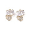 Brass Micro Pave Clear Cubic Zirconia Pendants KK-K351-31G-1