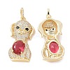 Brass Micro Pave Cubic Zirconia Pendants ZIRC-I063-35G-1