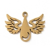 5Pcs 201 Stainless Steel Pendants STAS-B064-17G-1