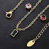 Ion Plating(IP) 304 Stainless Steel Colorful Cubic Zirconia Charm Anklets for Women STAS-P379-01G-3