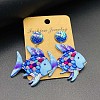 Alloy & Acrylic Dangle Stud Earrings FS-WG106F8-01-3