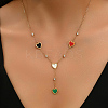 Fashionable Multicolor Brass & Resin Peach Heart Necklaces for Women LK8914-1