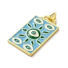 Brass Micro Pave Cubic Zirconia Pendant with Enamel KK-H458-02G-B02-2