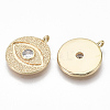Brass Micro Pave Cubic Zirconia Pendants KK-S356-014G-NF-2
