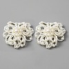 Beaded Plastic Imitation Pearl Flower Shoe Decoration AJEW-WH0317-89-1