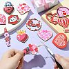 34Pcs 17 Styles Single Face Printed Wood Pendants WOOD-CJ0001-91-4