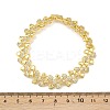 Brass Micro Pave Clear Cubic Zirconia Link Chain Bracelets for Women BJEW-P366-01B-G-3