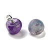 Natural  Fluorite Teacher Apple Charms G-Z022-02A-P-2