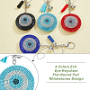 4Pcs 4 Colors Evil Eye Full Rhinestones Keychains KEYC-DC0001-24-5
