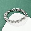 304 Stainless Steel Curb Chain Bracelets for Women Men BJEW-Z143-03P-1