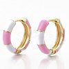 Brass Huggie Hoop Earrings EJEW-S209-08-2