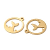201 Stainless Steel Pendants STAS-A084-07G-2