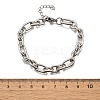 304 Stainless Steel Figaro Chains Bracelets for Men Women BJEW-R021-07P-5