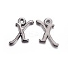 Gunmetal Plated Alloy Letter Pendants LS-PALLOY-J718-01B-X-1
