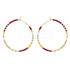 Handmade Glass Seed Beads Hoop Earrings LS-HQ0649-1-1