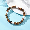 Natural Tiger Eye & Lampwork Beads Stretch Bracelets for Women BJEW-JB13317-01-1