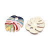 Rack Plating Alloy Enamel Pendants ENAM-T015-012E-NR-2