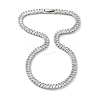 304 Stainless Steel Pave Cubic Clear Zirconia Rectangle Link Necklaces for Women NJEW-Z041-04P-02-1