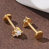 304 Stainless Steel Synthetic Opal Stud Earrings EJEW-B143-01G-06-3
