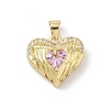 Brass Micro Pave Cubic Zirconia Pendants KK-H537-24B-G-1