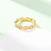 304 Stainless Steel Clear Cubic Zirconia Wave Finger Rings for Women RJEW-Z115-02G-5