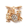 Rack Plating Alloy Rhinestone Pendants ALRI-M006-10G-1