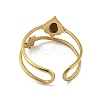304 Stainless Steel with Natural Tiger Eye Ring Ion Plating(IP) RJEW-Z031-01I-02-3