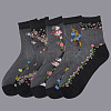 5Pairs Flower Chinlon Glass Silk Socks for Women AJEW-WH20088-007-6