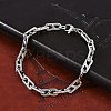 304 Stainless Steel Oval Link  Chain Bracelets for Women Men BJEW-F488-49A-P-2
