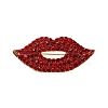 Red Lip Rhinestone Brooch JEWB-G040-06G-1