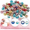 100Pcs 2 Style Polymer Clay Rhinestone & Resin European Large Hole Beads with Silver Color Plated Brass Cores FPDL-NB0001-04-4