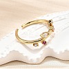 Brass Micro Pave Cubic Zirconia Cuff Rings for Women RJEW-H247-09G-2