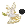 Peace Dove with Olive Branch Enamel Brooches AL-I001-01G-03-3