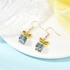 3 Pairs 3 Colors Alloy & Glass Dangle Earrings EJEW-JE06361-6