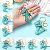 Resin & Acrylic & Faux Suede Tassel Keychain X1-KEYC-YW00119-01-5