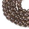 Natural Smoky Quartz Round Beads Strands X-G-E329-6mm-38B-4