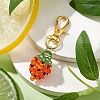 Glass Seed Beaded Strawberry Pendant Decoration HJEW-MZ00160-05-1