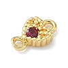 Brass Pave Cubic Zirconia Heart Connector Charms KK-G548-18G-01-2