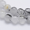 Natural Tourmalinated Quartz Beads Strands G-P336-02A-8mm-3