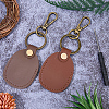 2Pcs 2 Colors PU Imitation Leather Keychains KEYC-CL0001-05-4