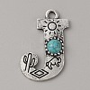 Alloy with Resin Imitation Synthetic Turquoise Pendants FIND-TAC0017-37J-1