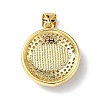 Real 18K Gold Plated Brass Clear Cubic Zirconia Pendants ZIRC-L102-12G-09-3