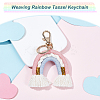 Rainbow Cotton Tassel Keychain KEYC-WH0029-45B-4