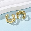 Brass Micro Pave Clear Cubic Zirconia Two-layer C-Shaped Cuff Earrings EJEW-D328-05G-01-2