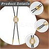 Natural Rose Quartz  with PU Leather Lariat Necklace NJEW-WH20010-02D-5