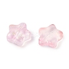Transparent Spray Painted Frosted Glass Beads GLAA-NH0003-01C-2