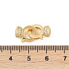 Brass Micro Pave Clear Cubic Zirconia Fold Oval Clasps KK-P302-10G-3