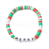 3Pcs 3 Styles Handmade Polymer Clay Beaded Stretch Bracelet Sets BJEW-JB10806-3